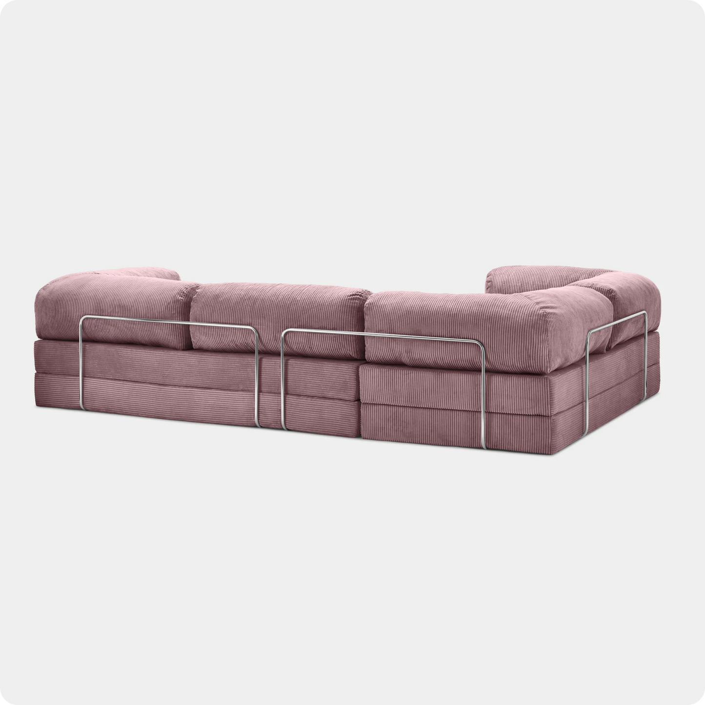 CANAPÉ D'ANGLE MODERNE DUNE ROSE POUDRÉ