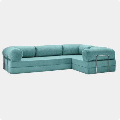 CANAPÉ D'ANGLE MODERNE DUNE TURQUOISE