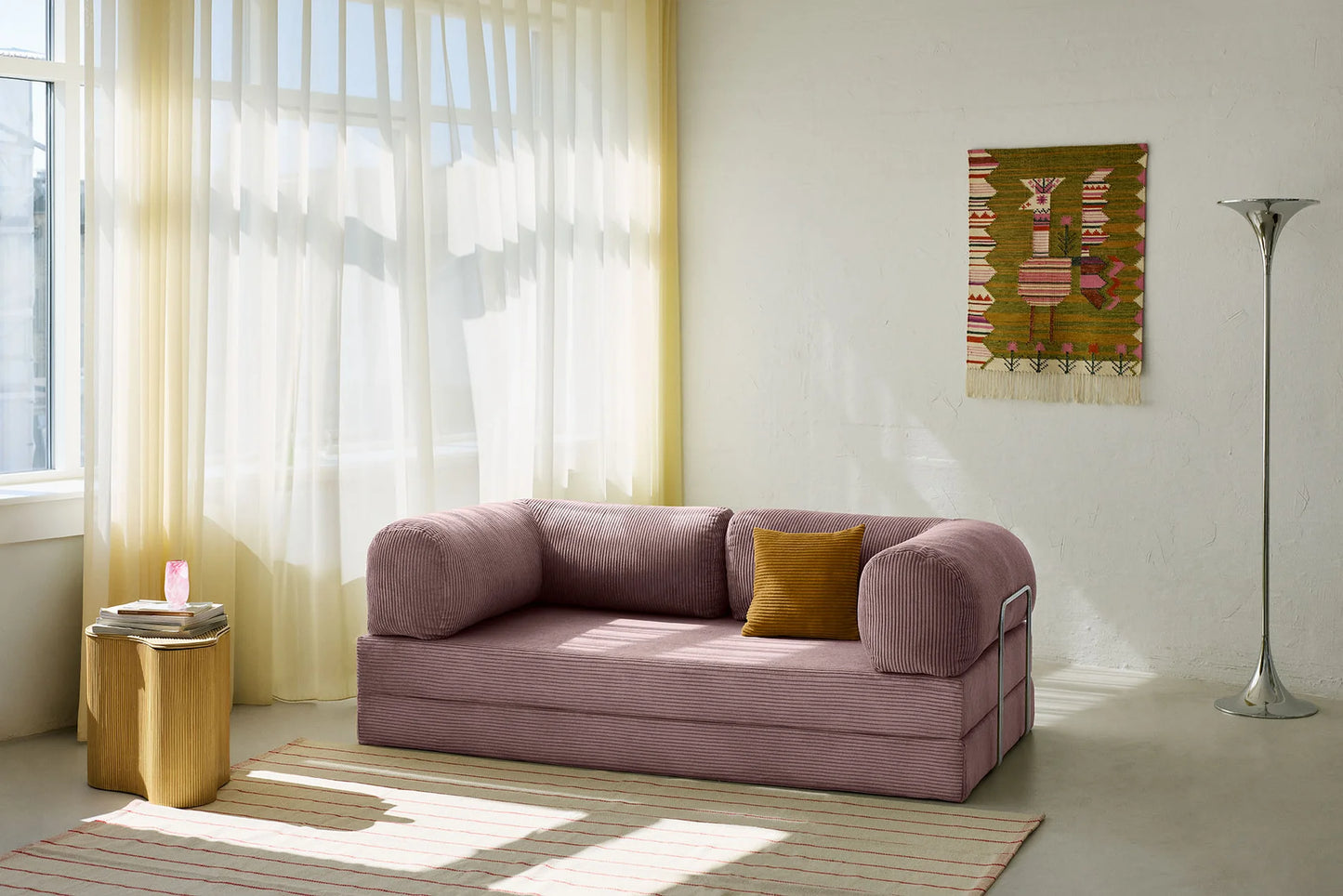 CANAPÉ-LIT MODERNE NUAGE ROSE POUDRÉ